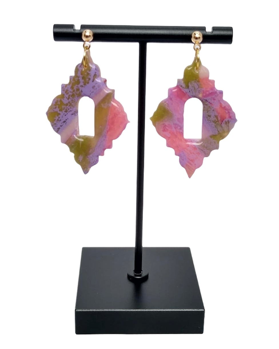 The Gloria in Rainbow Handmade Earrings- ADSO Creations