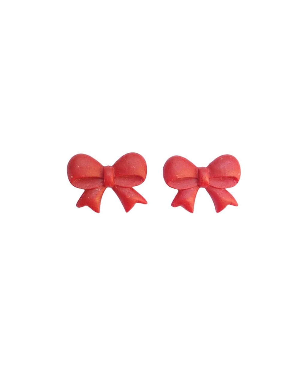 The Red Bow Handmade Stud Earrings - ADSO Creations
