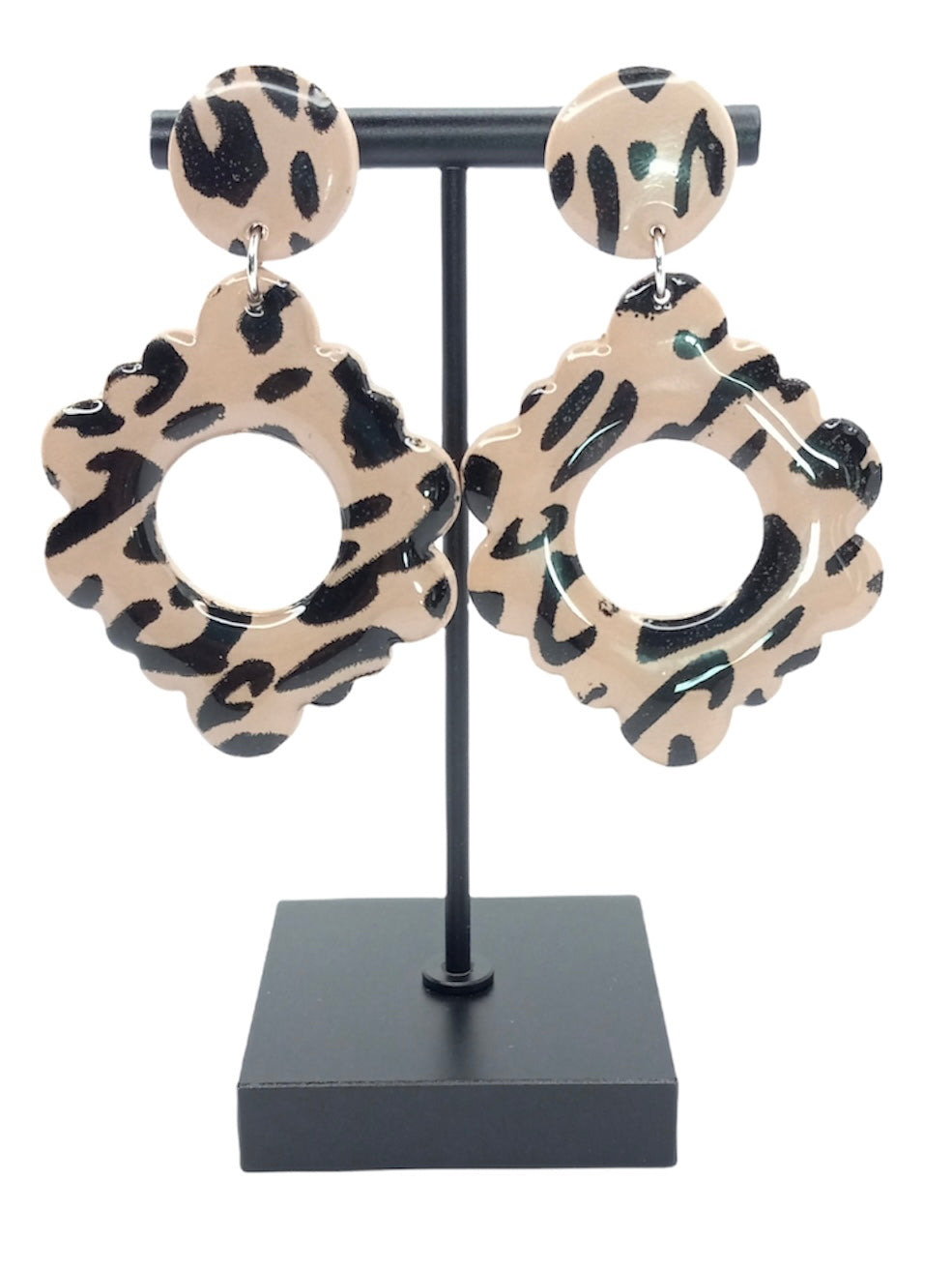 The Clarissa in Cheetah Print Handmade Earrings