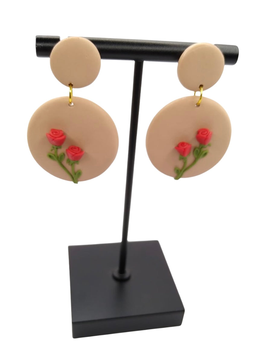 The Angela with Roses handmade earrings - ADSO Creations